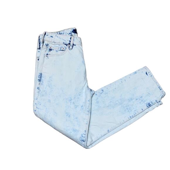 GAP Light Blue Acid Wash Boyfriend High Waist Straight Leg Denim Jeans 4/27 - Picture 1 of 7